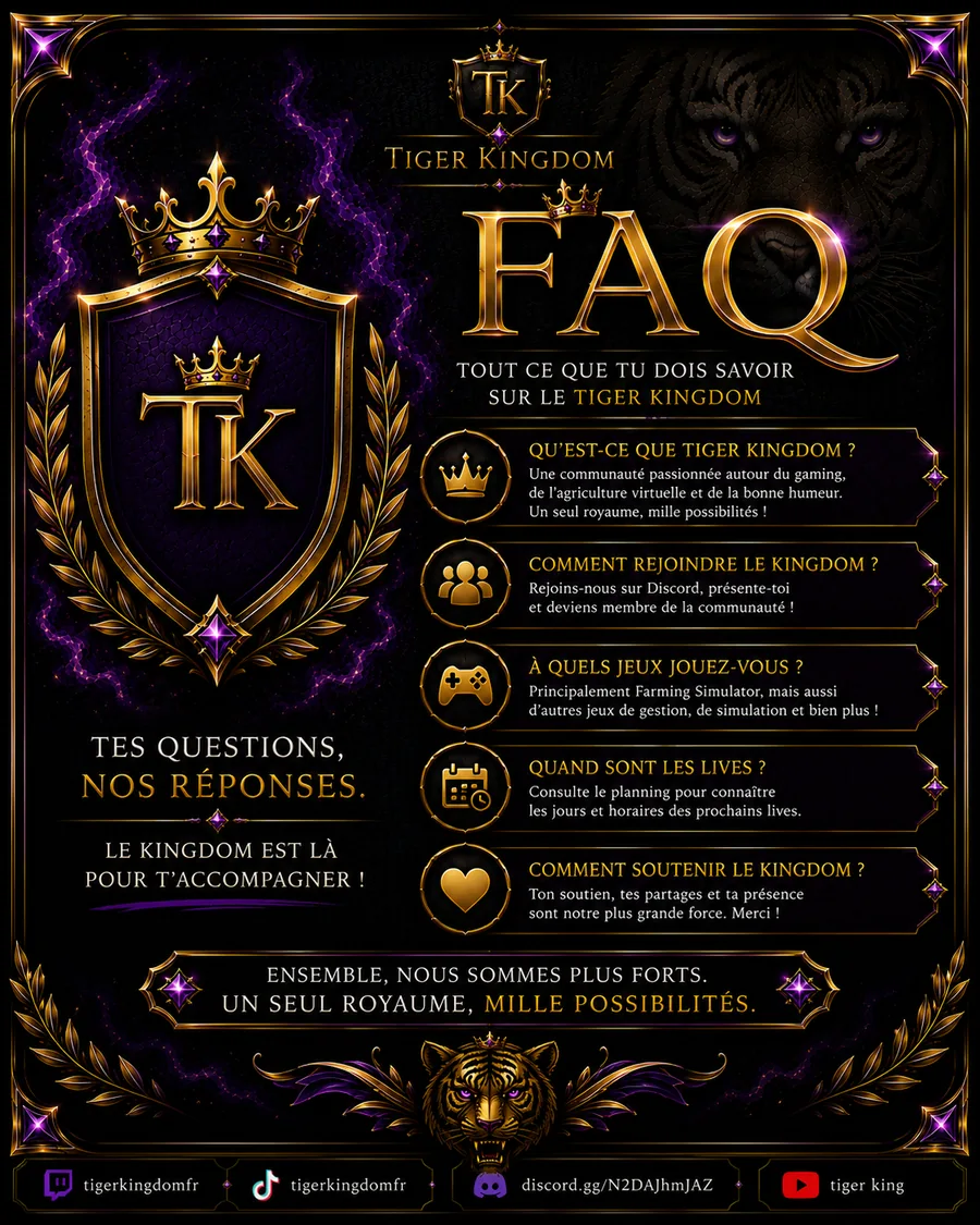 FAQ officielle du Tiger Kingdom