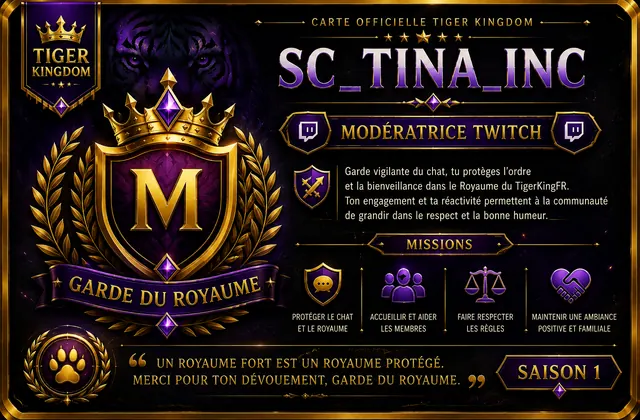 Carte officielle SC_TINA_INC